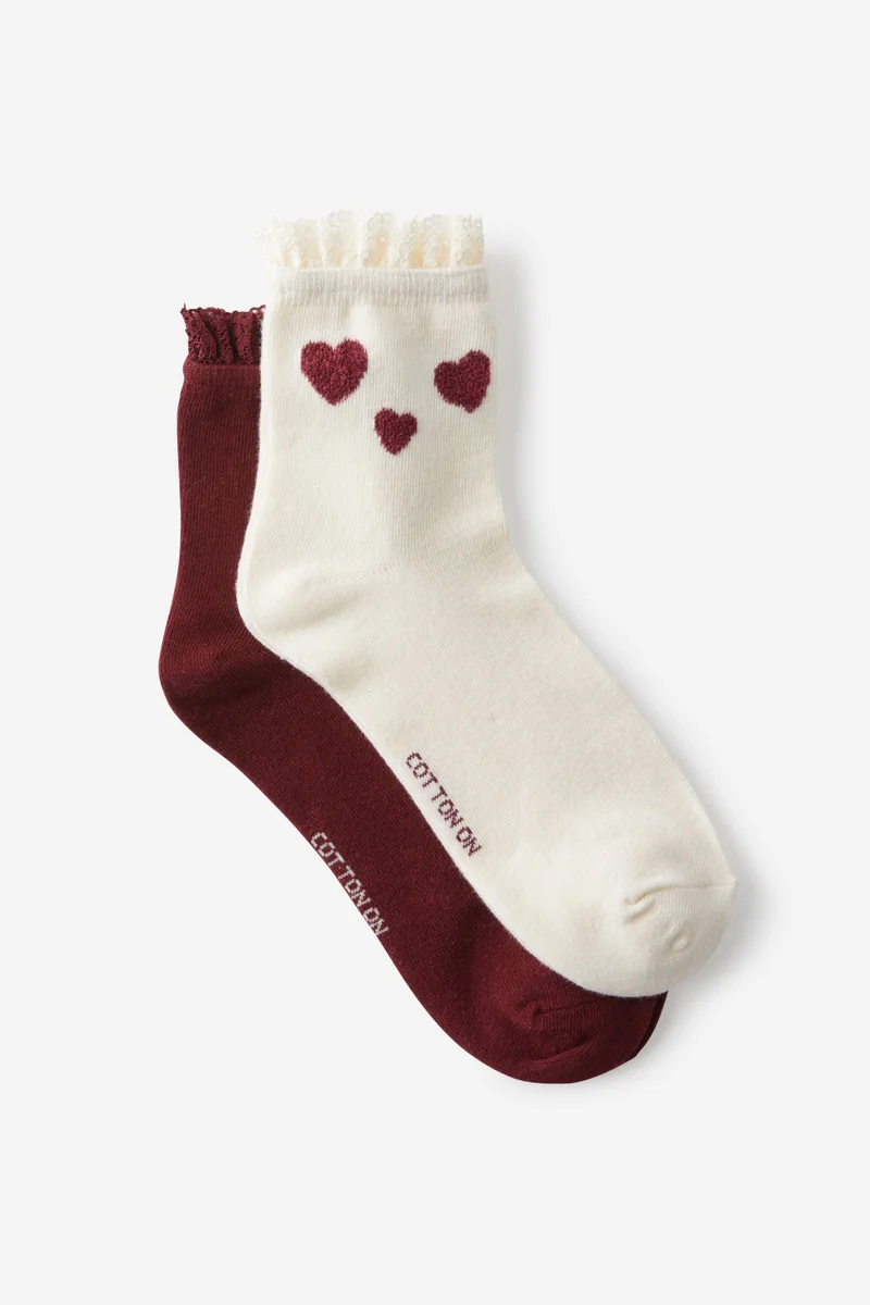 روبي The Perfect Pair Lace Frill Sock 2Pk